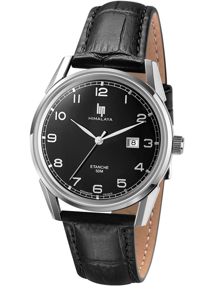 Montre homme LIP HIMALAYA bracelet cuir noir