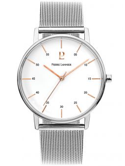 Montre homme Pierre Lannier acier bracelet maille milanaise
