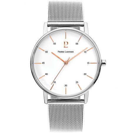 Montre homme Pierre Lannier acier bracelet maille milanaise