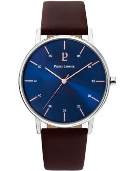 Montre homme Pierre Lannier cuir brun 202J164