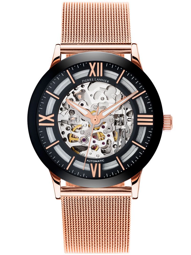 Montre femme Pierre Lannier automatique acier doré rose