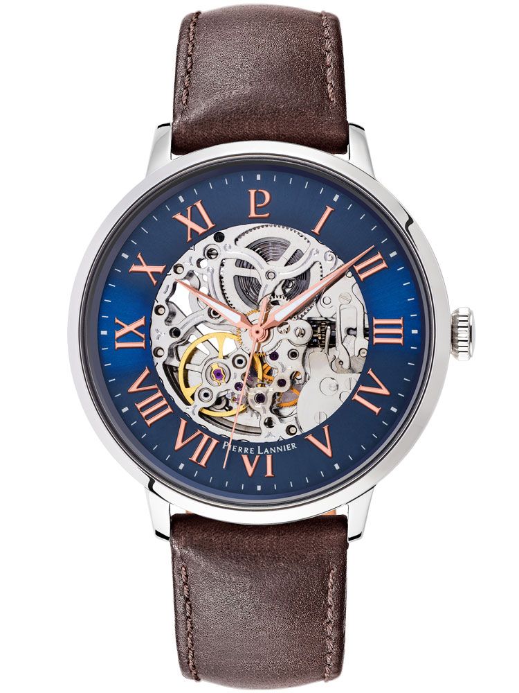 Montre homme Pierre Lannier automatique cuir marron