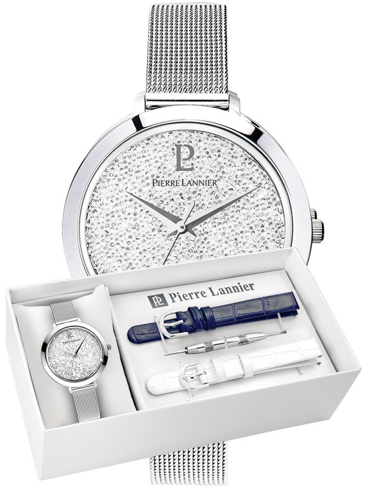 Montre Pierre Lannier 3 bracelets cadran orné de cristaux 393B608