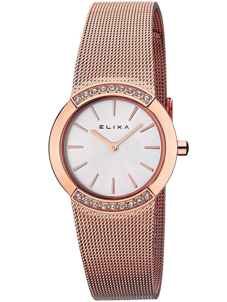 Montre femme Elixa tout acier doré rose bracelet milanais E059-L181