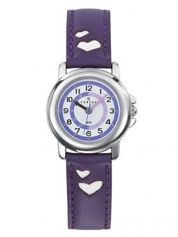 Montre enfant Certus nuage de coeurs violet