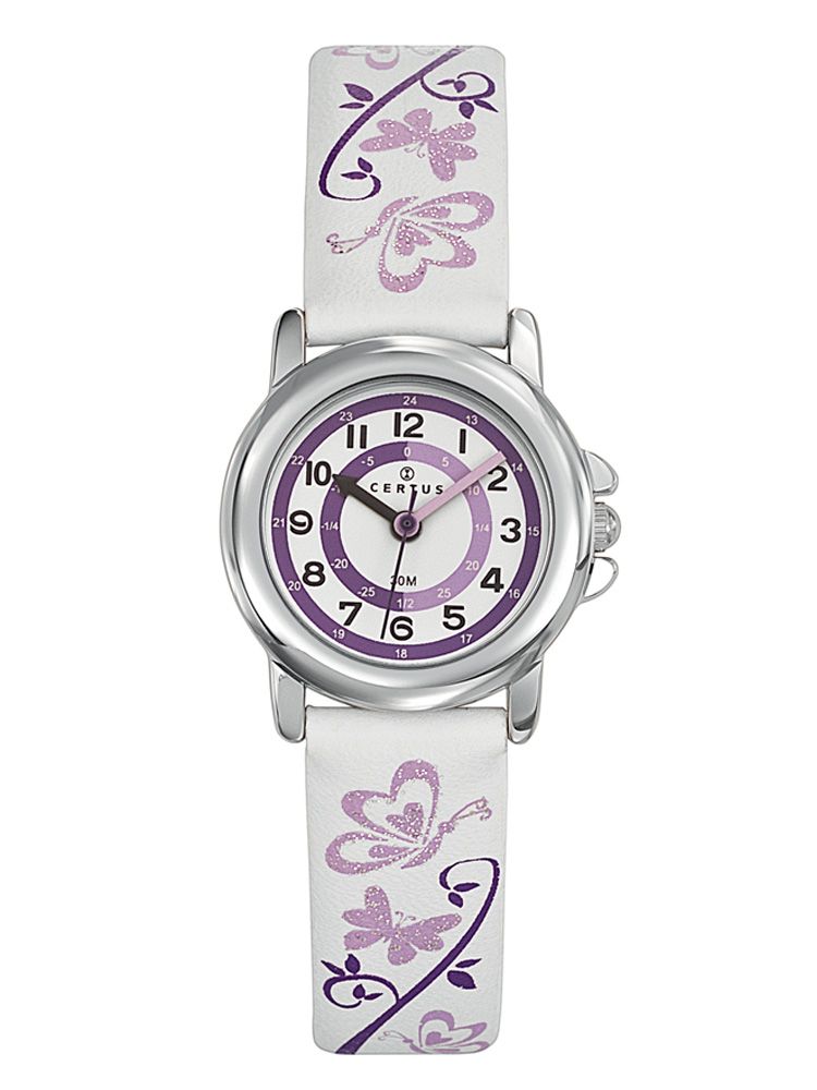 Très belle montre pour fille, mauve et blanche à paillettes, marque Certus 647547