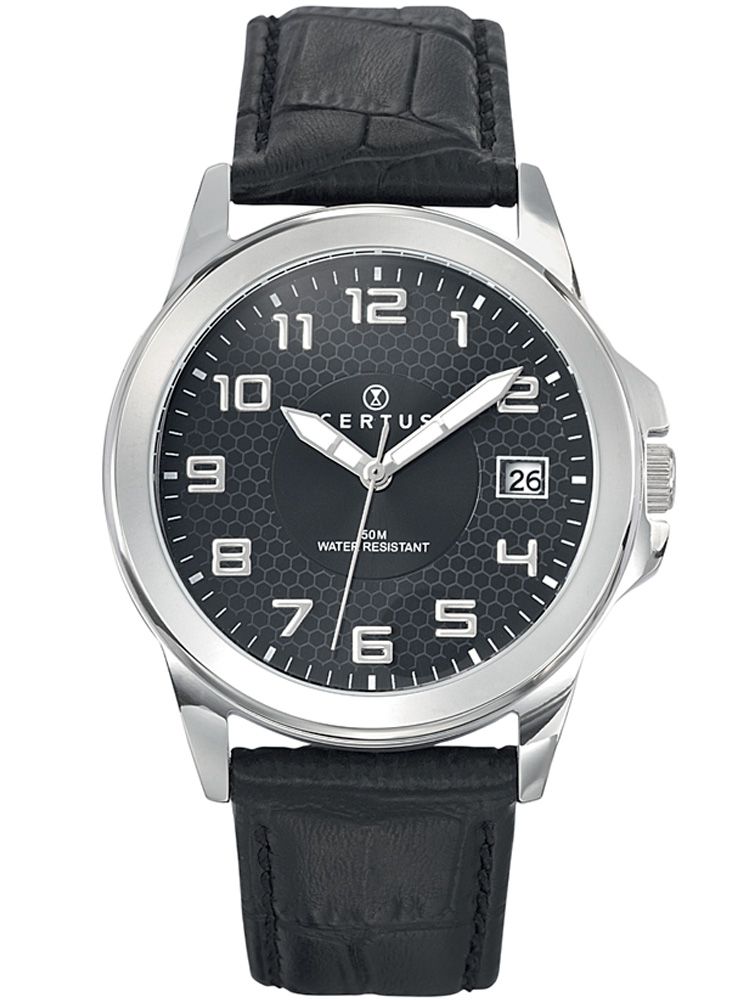 Montre homme Certus cuir noir