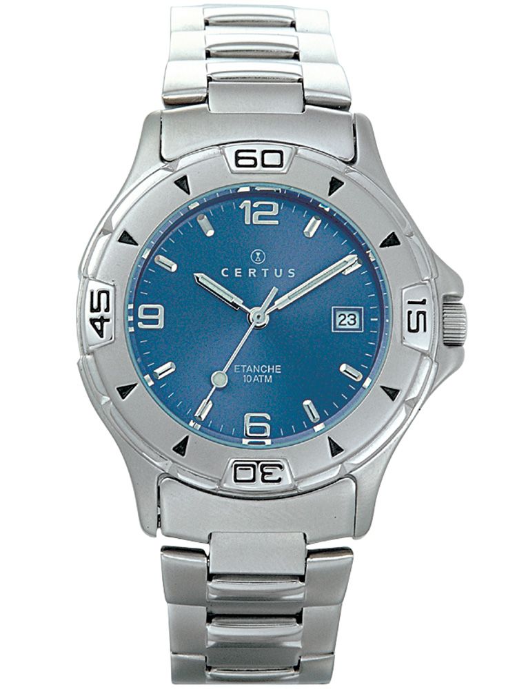 Montre homme Certus acier fond bleu 