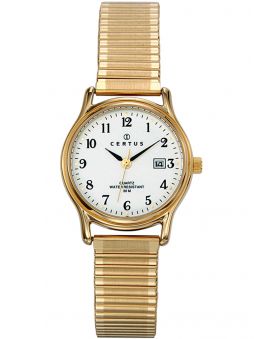 Montre femme Certus bracelet extensible doré