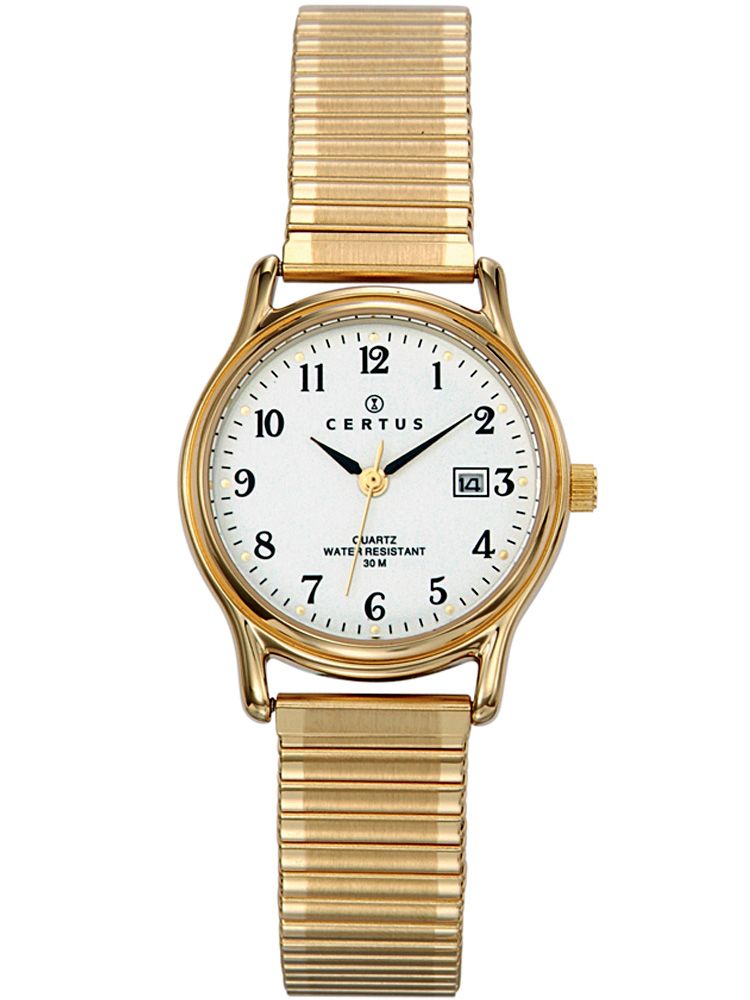 Montre femme Certus bracelet extensible doré