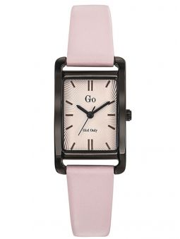 Montre femme Go bracelet cuir rose boite rectangle