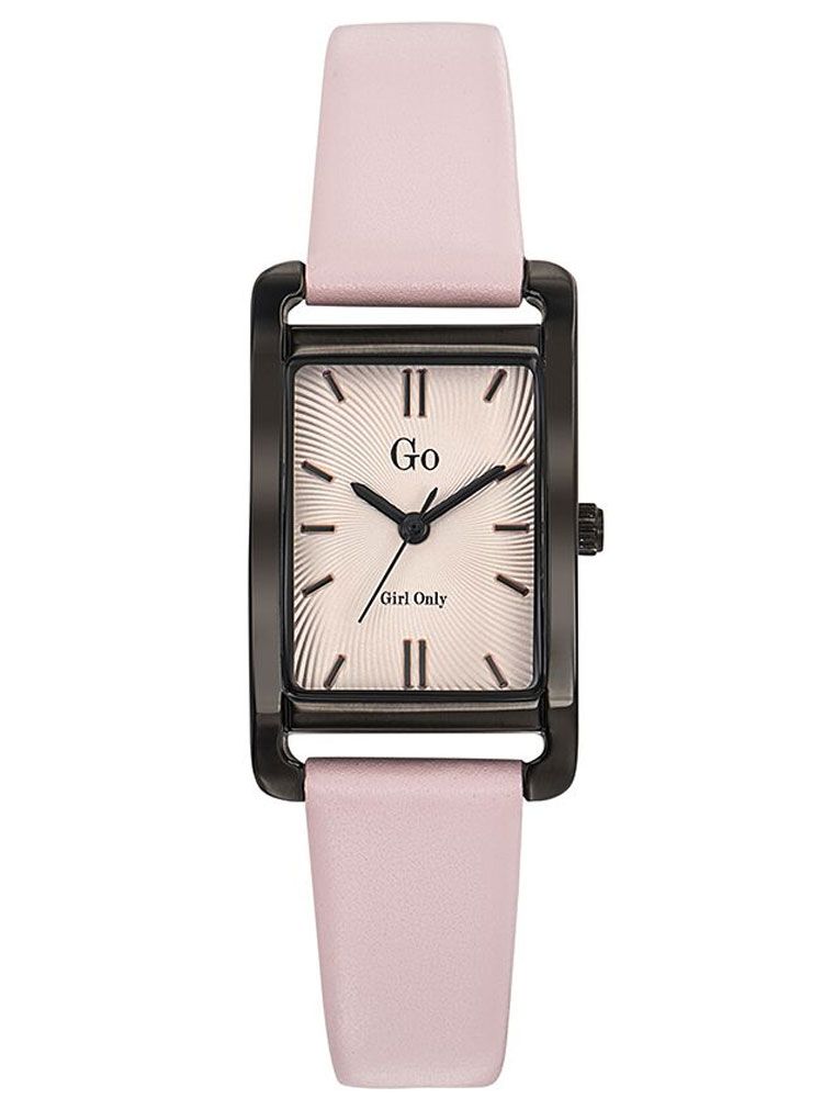 Montre femme Go bracelet cuir rose boite rectangle