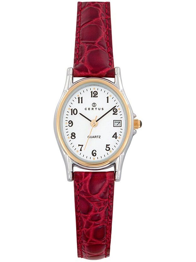 Montre Certus femme bracelet cuir rouge