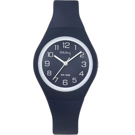 Montre femme Tekday bleue et blanche