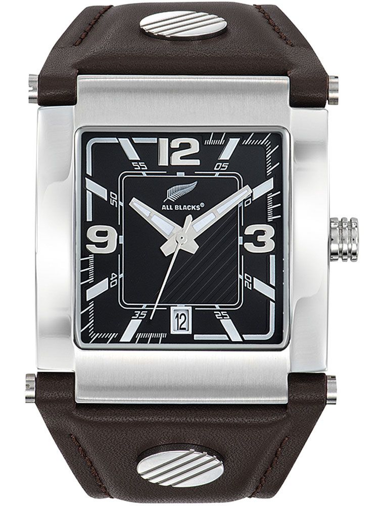 Montre homme All Blacks bracelet cuir marron