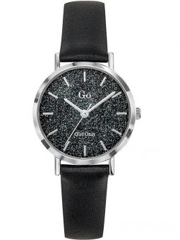 Montre femme Go bracelet cuir rose fond pailleté