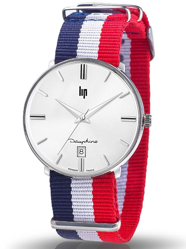 Montre LIP DAUPHINE tricolore 671439 vue de 3/4