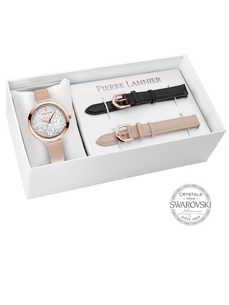 Montre Pierre Lannier 3 bracelets cadran orné de Cristaux Swarovski®