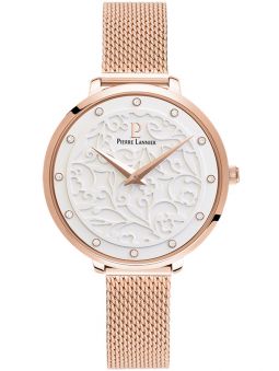 Coffret de montre femme Pierre Lannier 2 bracelets avec cadran motif fleuri