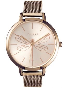 Montre femme Oui & Me grande fleurette libellule bracelet milanais