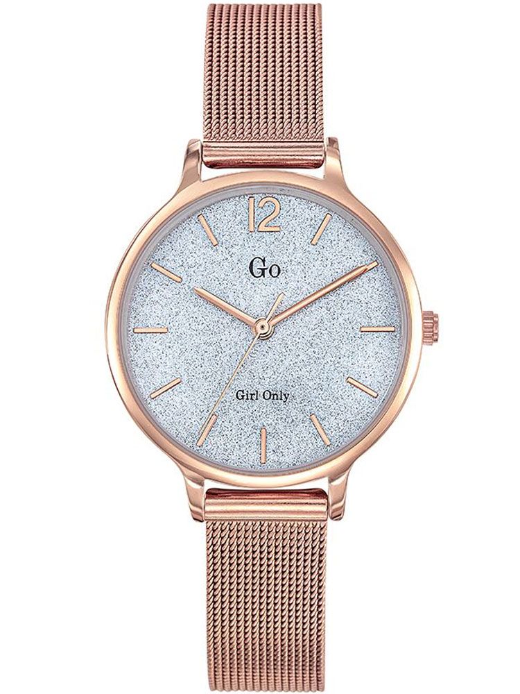 Montre femme doré rose et strass bracelet acier maille milanaise - Femme -  Montres | MATY