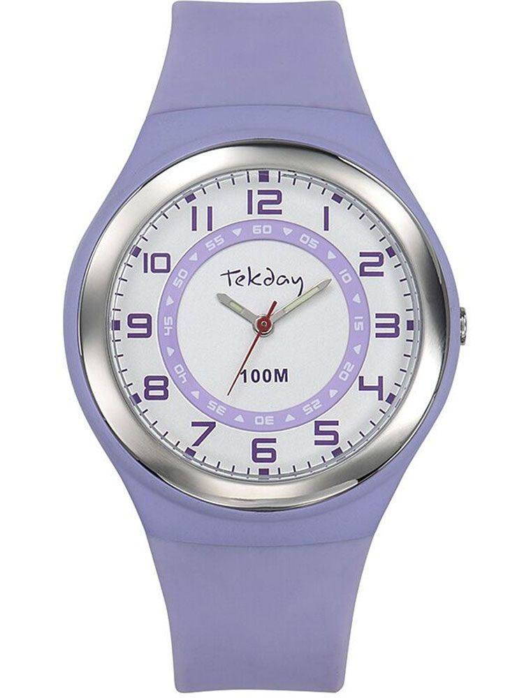 Montre sport étanche en silicone mauve Tekday 654651 pour femme