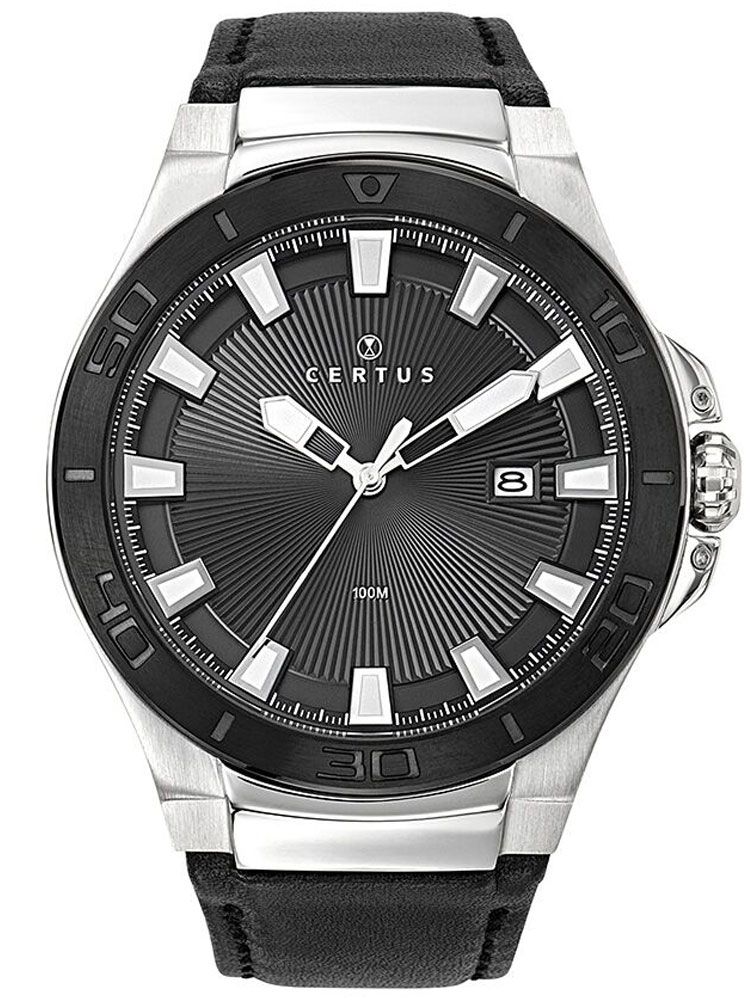 Montre homme Certus cuir noir