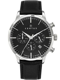 Montre homme Certus cuir noir chronographe