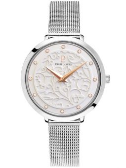 Montre femme Pierre Lannier bracelet milanais cadran motif fleuri 040J608