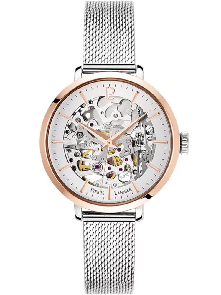 Montre femme Pierre Lannier automatique acier maille milanaise