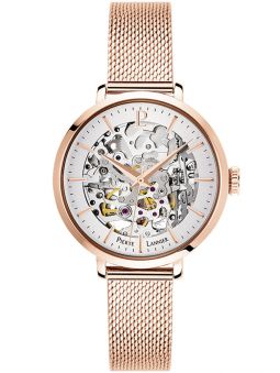 Montre femme Pierre Lannier automatique doré rose maille milanaise 