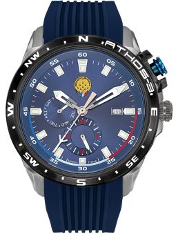 Montre homme Patrouille de France Athos 3 chronographe bracelet silicone bleu