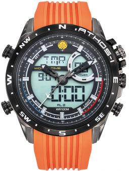 Montre homme Patrouille de France Athos 1 Leader double affichage silicone orange