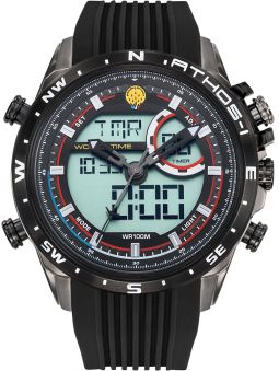 Montre homme Patrouille de France Athos 1 Leader double affichage silicone noir