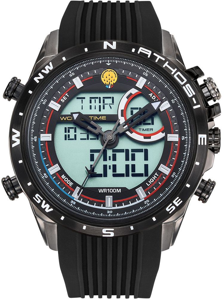 Montre homme Patrouille de France Athos 1 Leader double affichage silicone noir