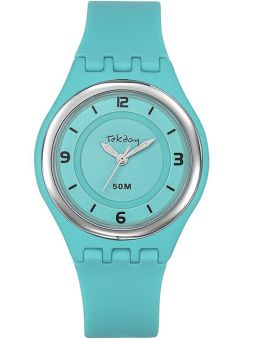 Montre femme Tekday bleue turquoise 654644