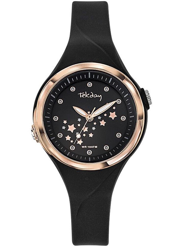 Montre enfant Tekday noire avec étoiles lumineuses 654678