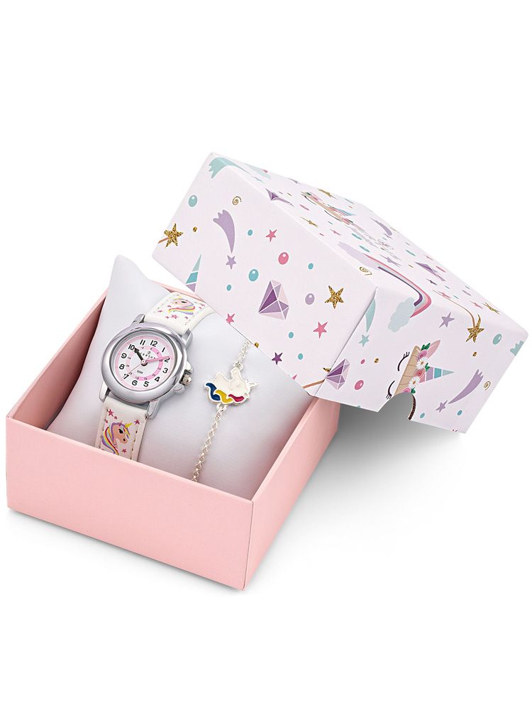 Coffret montre enfant Certus bracelet blanc licorne + bracelet