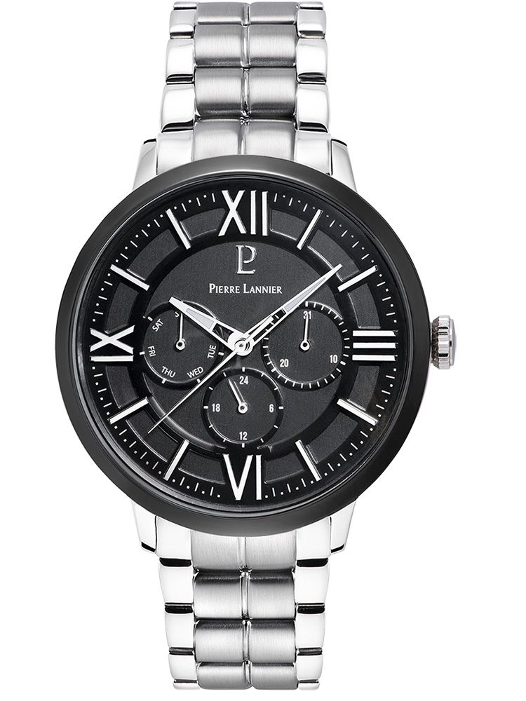 Montre acier Pierre Lannier chronographe chic pour homme