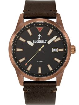 Montre homme Ruckfield acier cuir marron
