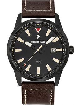 Montre homme Ruckfield acier cuir marron