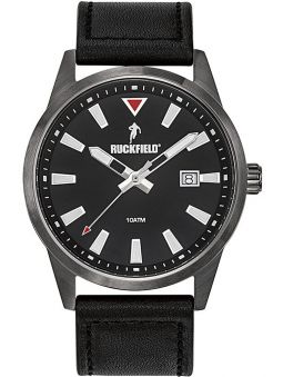 Montre homme Ruckfield acier cuir noir