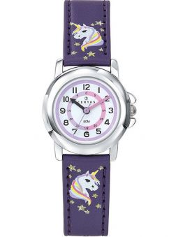 Montre enfant Certus violette avec tête de licorne