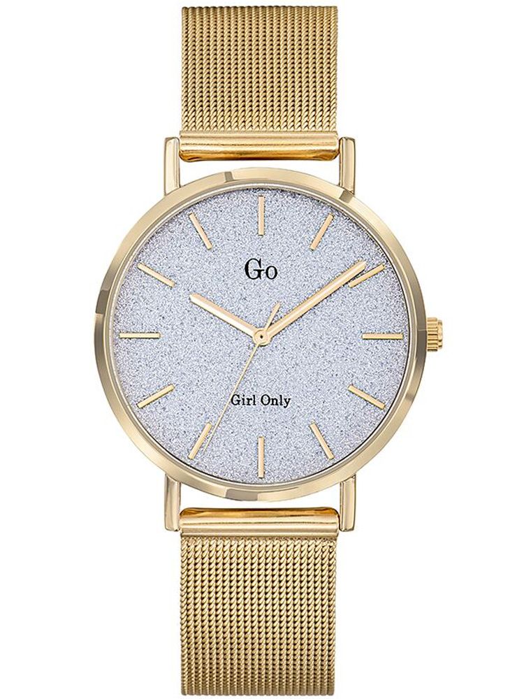 Montre femme Go bracelet milanais doré jaune fond pailleté 695935_1