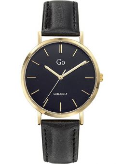 Montre femme Go ronde bracelet cuir noir 699296_1