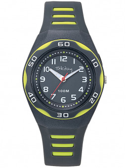 Montre sport Tekday gris foncé vert anis 654695