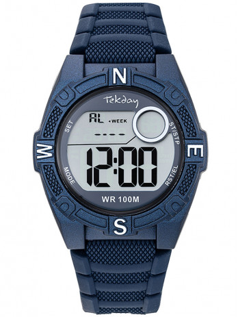 Montre digitale sport Tekday bleue foncée avec chrono 654701