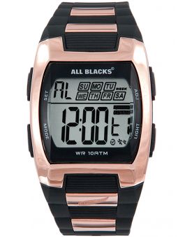 Montre homme All Blacks noire et dorée rose