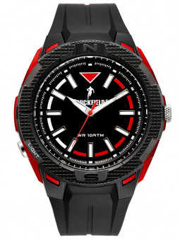 Perspective de face, Montre Chabal, marque Ruckfield, Rugby, sport, coloris rouge noir, référence 685085