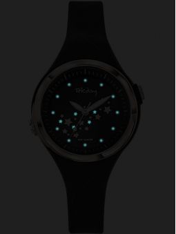 Montre enfant Tekday noire avec étoiles lumineuses 654678 de nuit